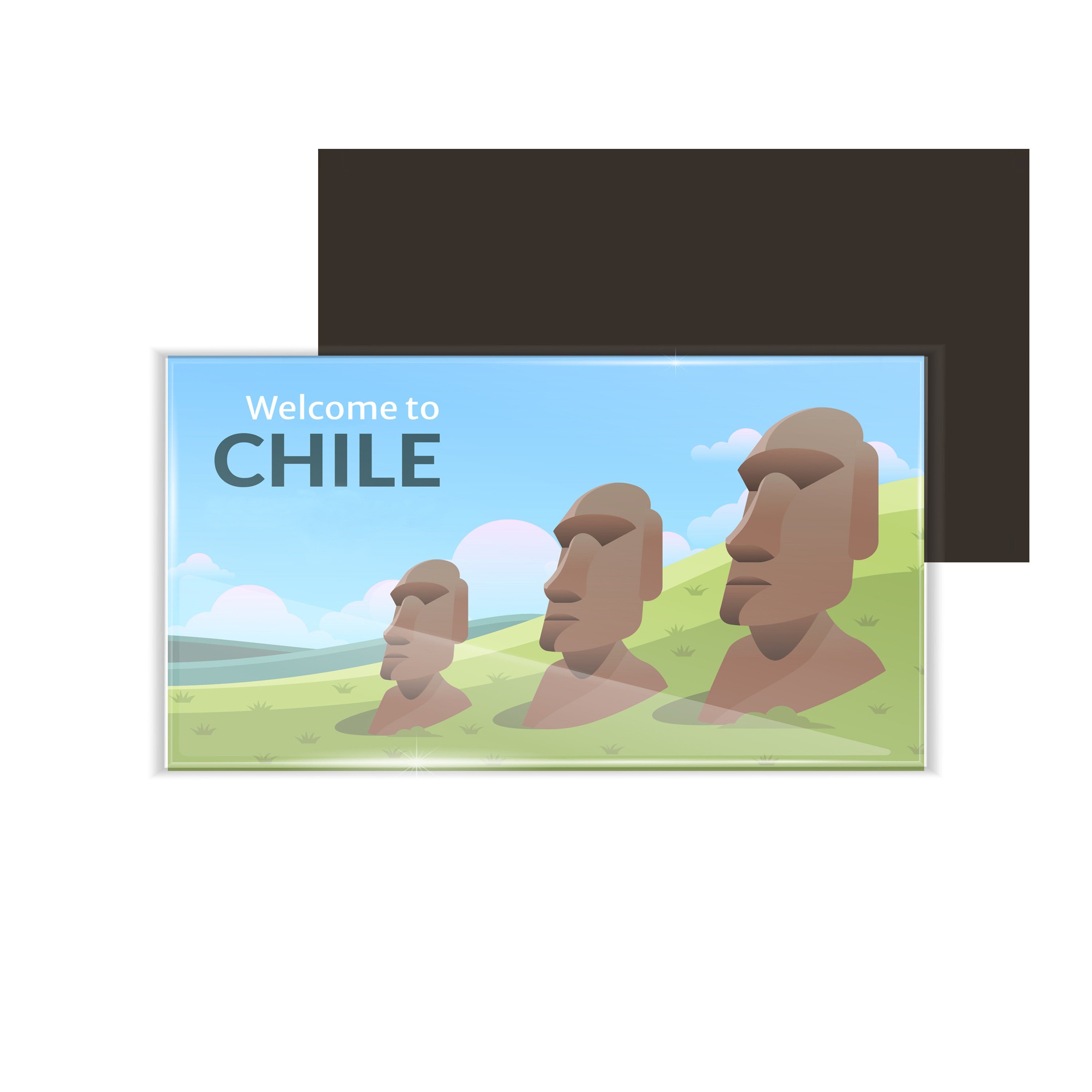 dhcrafts Fridge Magnet Rectangle Acrylic Glass (8.6 x 5.4 cm) Multicolor Travel Chille D3 Design Pack of 1